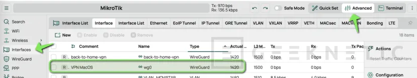 Geeknetic Cómo Configurar una VPN WireGuard entre Mikrotik y MacOS 5