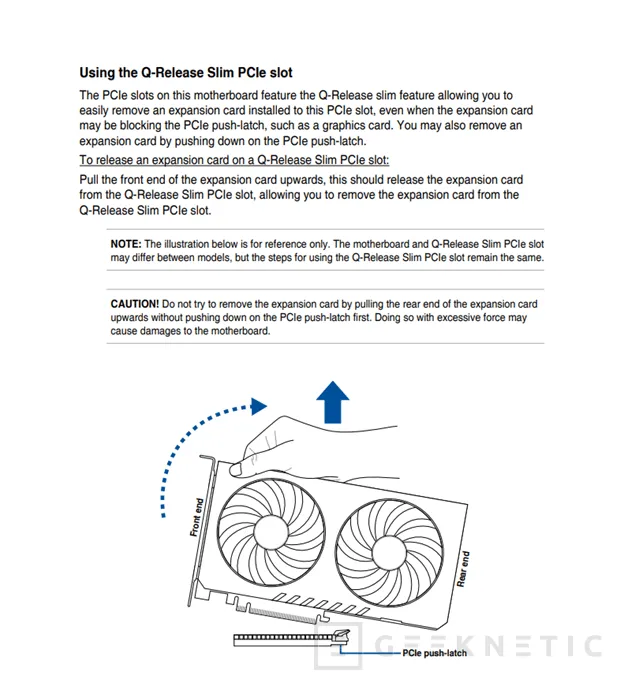 Geeknetic Algunos usuarios han reportado daños con el sistema Q-Release Slim de ASUS, el fabricante no encuentra problema en este sistema 1