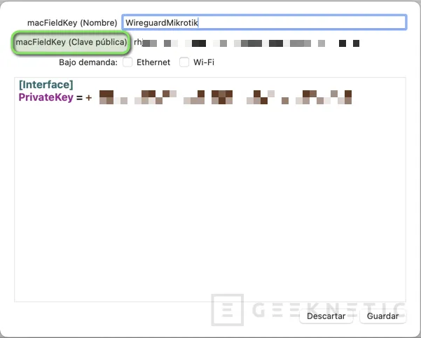 Geeknetic Cómo Configurar una VPN WireGuard entre Mikrotik y MacOS 7