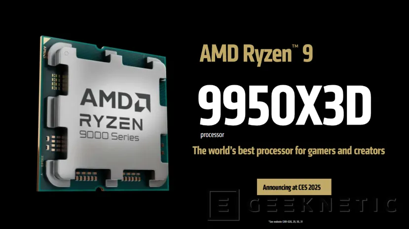 Geeknetic Llegan los AMD Ryzen 9 9950X3D y 9900X3D, hasta 16 núcleos Zen 5, 144 MB de caché y 5,7 GHz 1