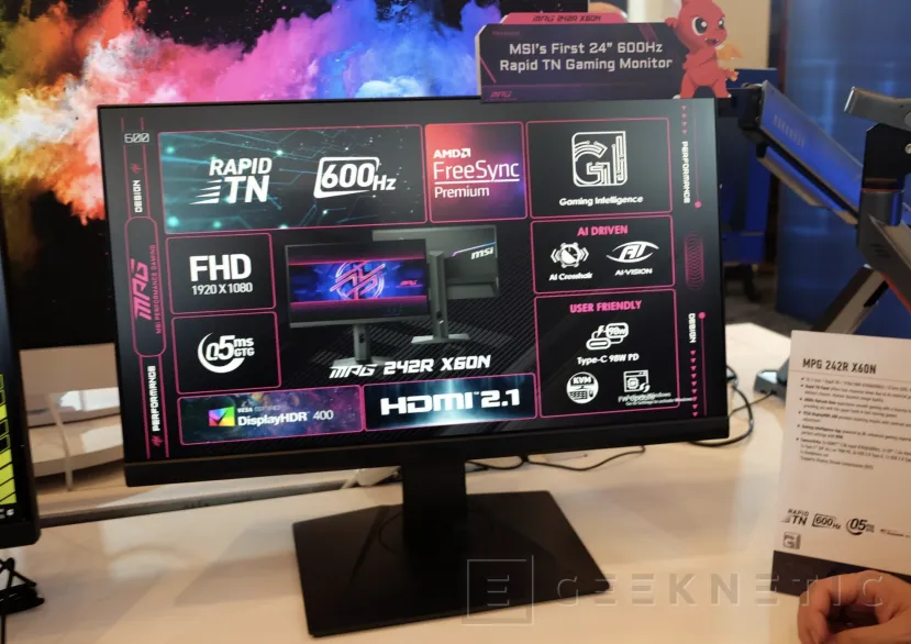 Geeknetic 600 Hz de panel Rapid TN de 24&quot;, así es el  nuevo monitor MSI MPG 242R X60N 1