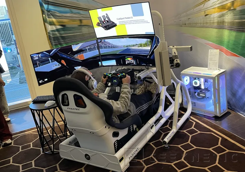 Geeknetic Nuevo Cockpit para simulación de carreras Corsair Fanatec ClubSport GT  1