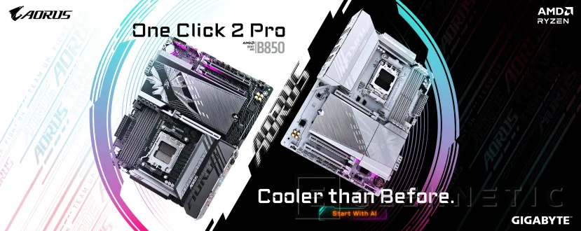 Geeknetic Las placas GIGABYTE con chipset AMD B850 y B840 incluyen el modo Turbo X3D, mayor velocidad de RAM con IA y diseños en color blanco 2