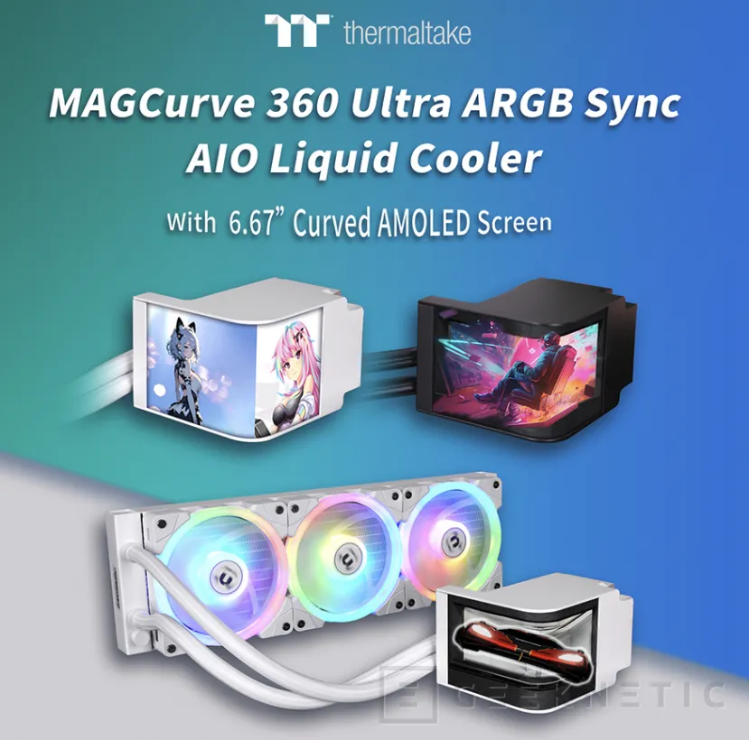 Geeknetic Nuevas RL AiO Thermaltake MAGcurve250 Ultra ARGB Sync con pantalla AMOLED curvada 2