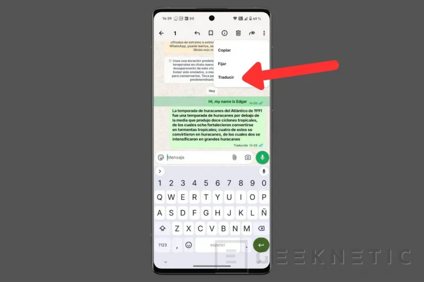 Geeknetic Cómo traducir mensajes en WhatsApp paso a paso 2