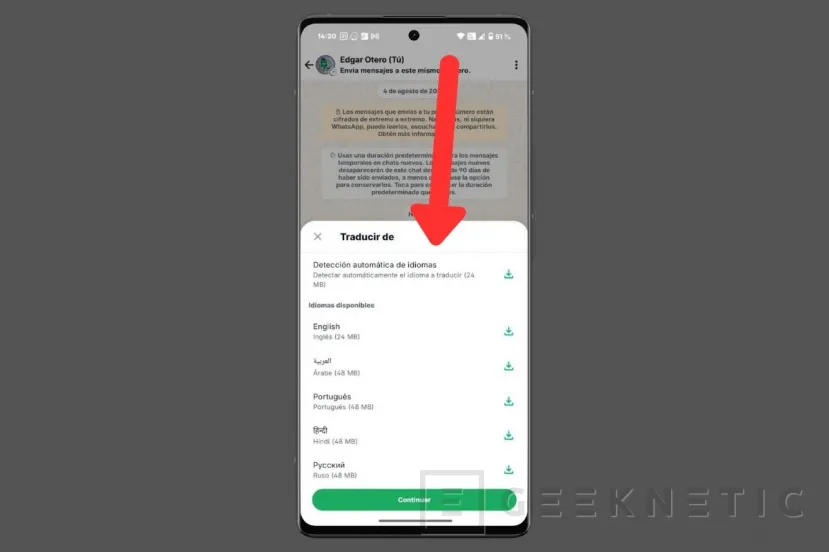 Geeknetic Cómo traducir mensajes en WhatsApp paso a paso 4
