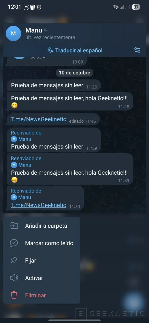 Geeknetic Así puedes ver todos los mensajes de Telegram sin que aparezcan como leídos 4