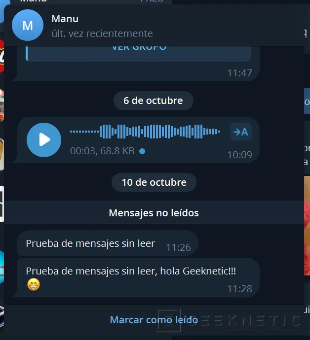 Geeknetic Así puedes ver todos los mensajes de Telegram sin que aparezcan como leídos 8