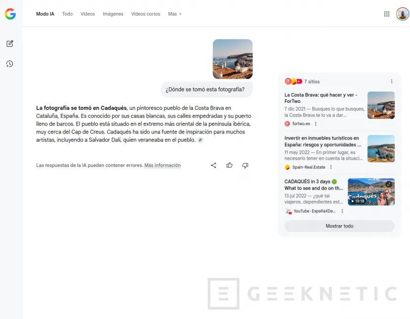 Geeknetic Primeras impresiones del Modo IA de Google: entre la indiferencia y la indignación 6