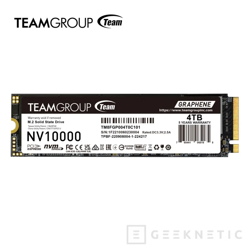 Geeknetic El nuevo SSD Teamgroup NV10000 ofrece velocidades de lectura de hasta 10.000 MB/s y capacidades de hasta 4 TB 2