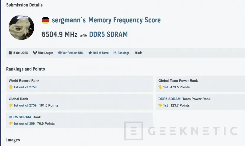 Geeknetic Los 3 primeros récords de overclocking en memoria DDR5 se han conseguido con la AORUS Z890 TAYCHION ICE 1