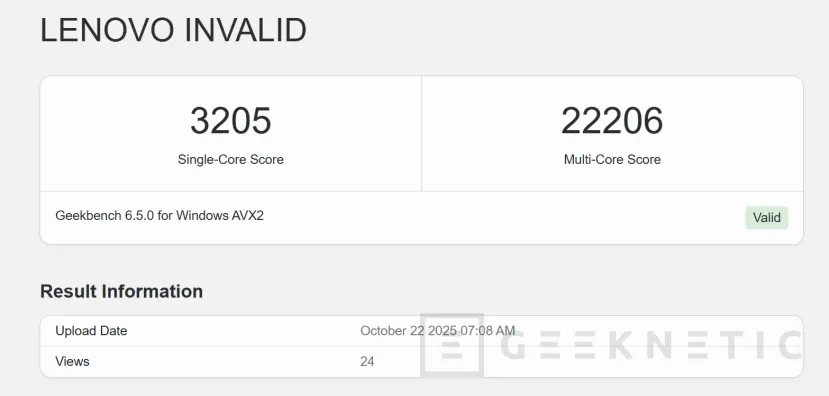 Geeknetic Aparece en Geekbench el Intel Core Ultra 7 270K Plus con 24 núcleos y 5,4 GHz, uno de los nuevos Arrow Lake Refresh 2
