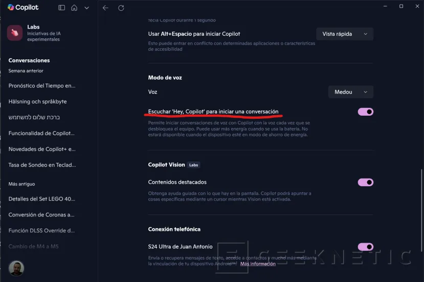 Geeknetic Cómo hablar con tu ordenador con Microsoft Copilot Voice, la IA que te ayudará con lenguaje natural 7