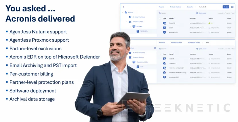 Geeknetic Acronis nos muestra su plataforma integral para MSP, incluyendo backups, ciberseguridad e IA. ¿Es realmente la solución ideal? 5