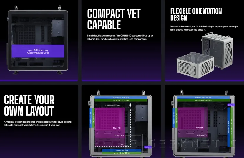 Geeknetic Nueva caja Cooler Master QUBE 540, modularidad y personalización en un tamaño compacto por 64 euros 4