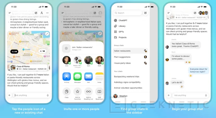 Geeknetic OpenAI quiere que dejes de estar a solas con ChatGPT. Por eso, está probando nuevos chats grupales para colaborar con otros 1