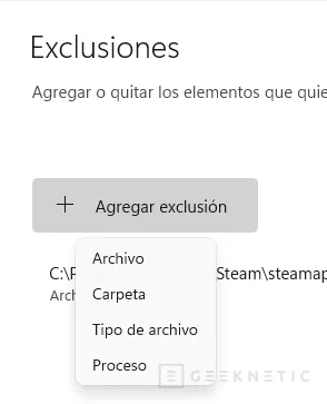 Geeknetic Cómo crear una Excepción en Windows Defender 5