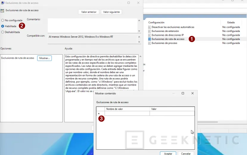 Geeknetic Cómo crear una Excepción en Windows Defender 11