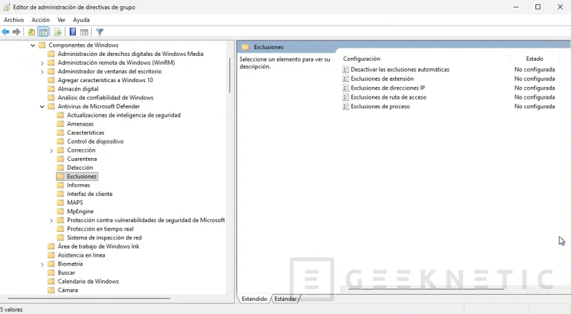 Geeknetic Cómo crear una Excepción en Windows Defender 10
