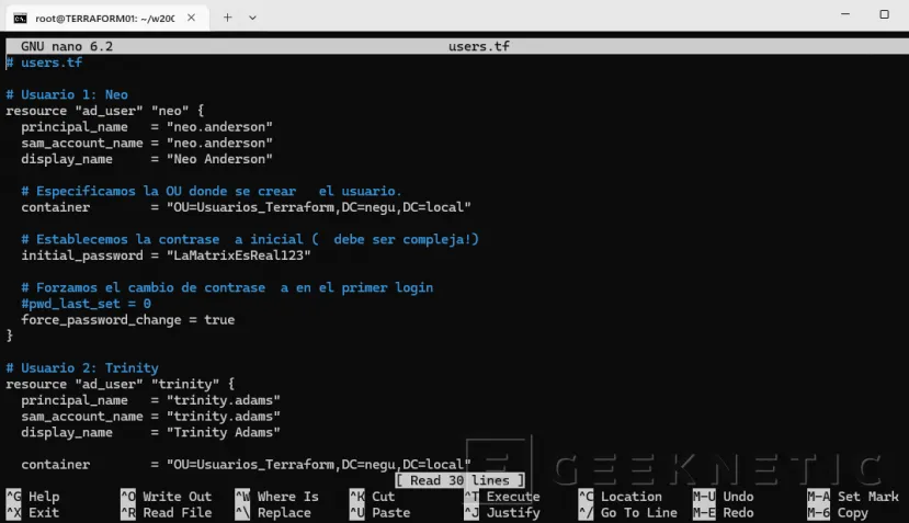 Geeknetic Terraform y Active Directory On-Premise: Automatización de la Creación de Cuentas al Estilo Git 12