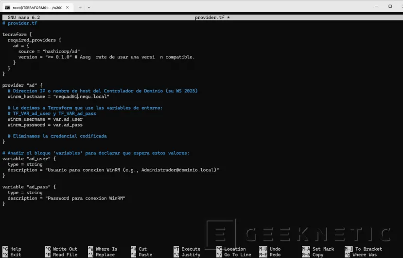 Geeknetic Terraform y Active Directory On-Premise: Automatización de la Creación de Cuentas al Estilo Git 9