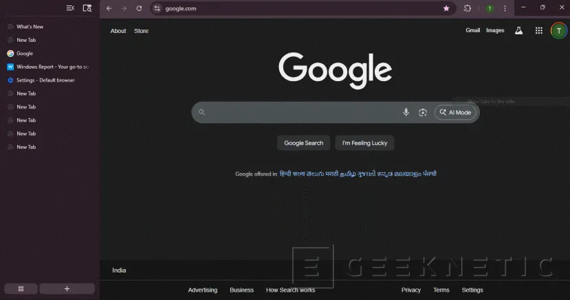 Geeknetic Google Chrome activa las pestañas verticales en su versión Canary 1