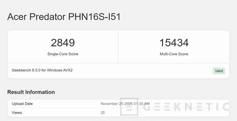 Geeknetic Filtrado en Geekbench el Intel Core Ultra 9 386H, una referencia Panther Lake de 16 núcleos para portátiles Gaming 2