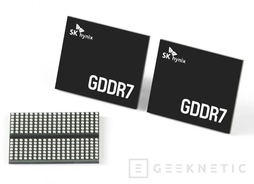 Geeknetic SK hynix irrumpe en la GDDR7 con chips de 48 GB/s, 3 GB por módulo y hasta 3 TB/s de ancho de banda en futuras GPU e IA 2