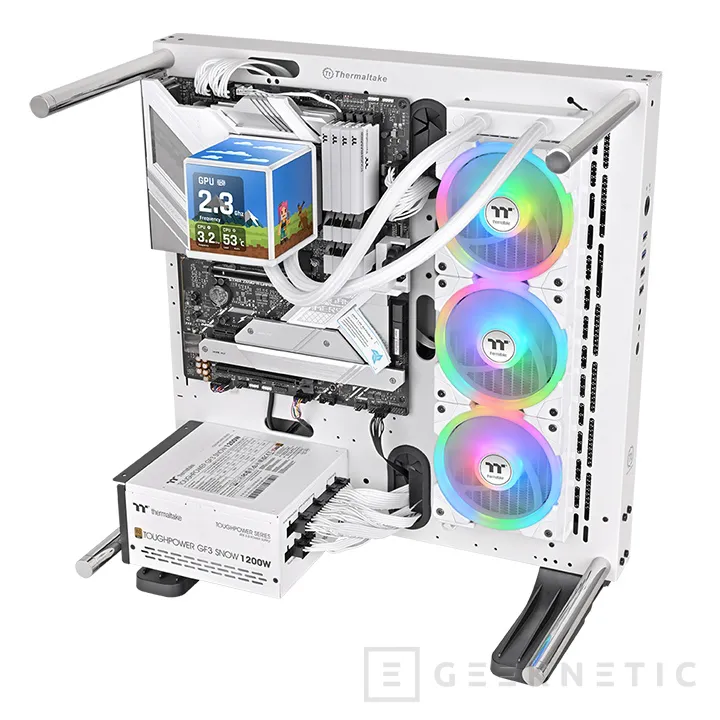 Geeknetic Nueva RL AiO Thermaltake MINECUBE 360 Ultra ARGB Sync, con cuádruple pantalla LCD en el cabezal 2