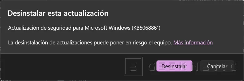 Geeknetic Solucionar problemas de apagado en el PC después de instalar la actualización de Windows 11 KB5068861 6