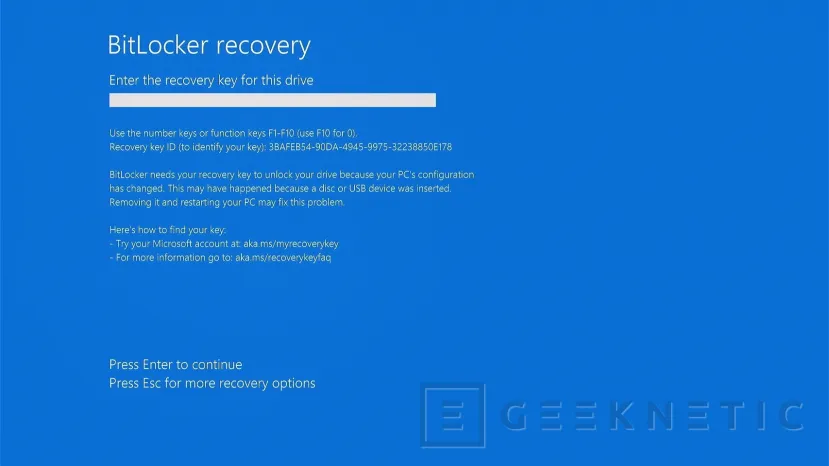 Geeknetic Un fallo en Windows 11 y 10 hace que PCs con procesadores Intel pidan la clave de recuperación de BitLocker tras las actualizaciones de octubre 1