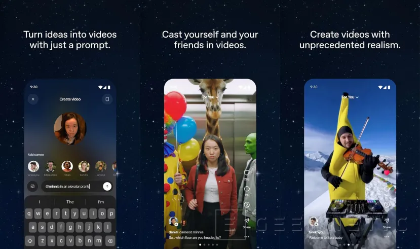 Geeknetic Sora aterriza en Android con vídeo IA hiperrealista basado en rostros reales, disponible ya en EE. UU. y aún pendiente de llegar a España 1
