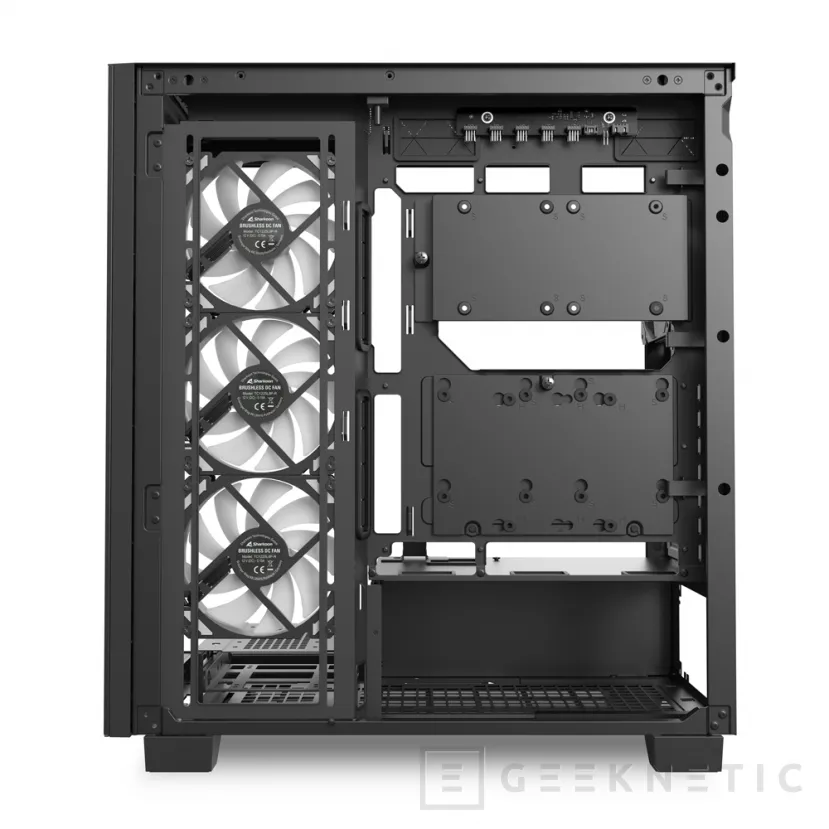 Geeknetic Nuevas cajas Sharkoon Elite Shark CM100 y la CA500, visión panorámica, doble radiador y compatibilidad con placas BTF 2