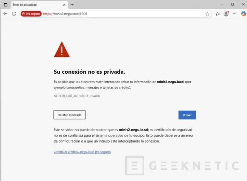 Geeknetic SSL Interno Gratis y Profesional: Monta tu Propia CA con Windows Server 2025 y Despídete de los Errores 1