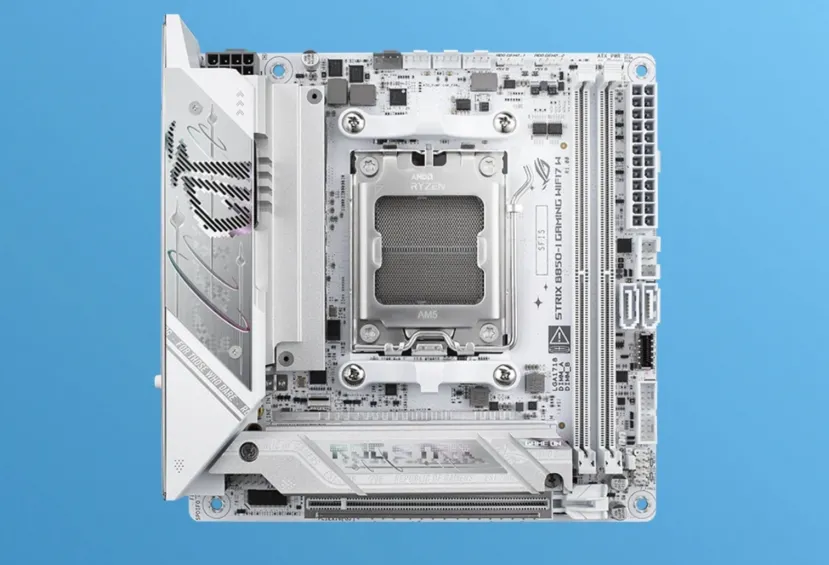 Geeknetic La pequeña ASUS ROG STRIX B850-I Gaming WiFi7 se pasa al color blanco 1