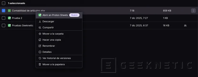 Geeknetic Probamos Proton Sheets, la alternativa a Microsoft Excel y Google Sheets centrada en la privacidad 2