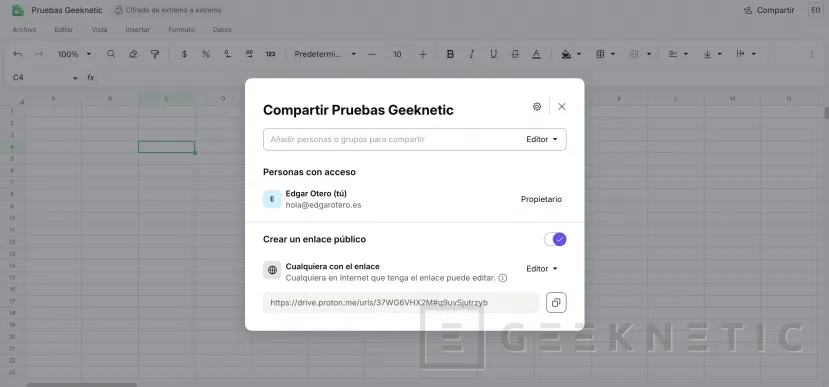 Geeknetic Probamos Proton Sheets, la alternativa a Microsoft Excel y Google Sheets centrada en la privacidad 3