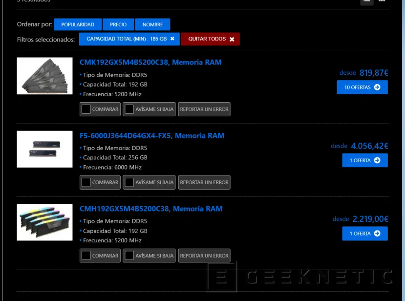 Geeknetic Los kits de RAM de alto rendimiento y alta capacidad superan en precio a una NVIDIA RTX 5090 1