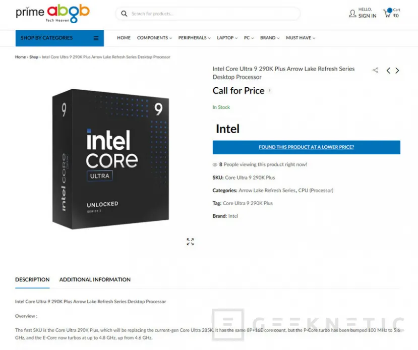 Geeknetic Se filtran los Arrow Lake-S Refresh con los Core Ultra 290K Plus y 270K Plus: su lanzamiento apunta al CES 2026 1