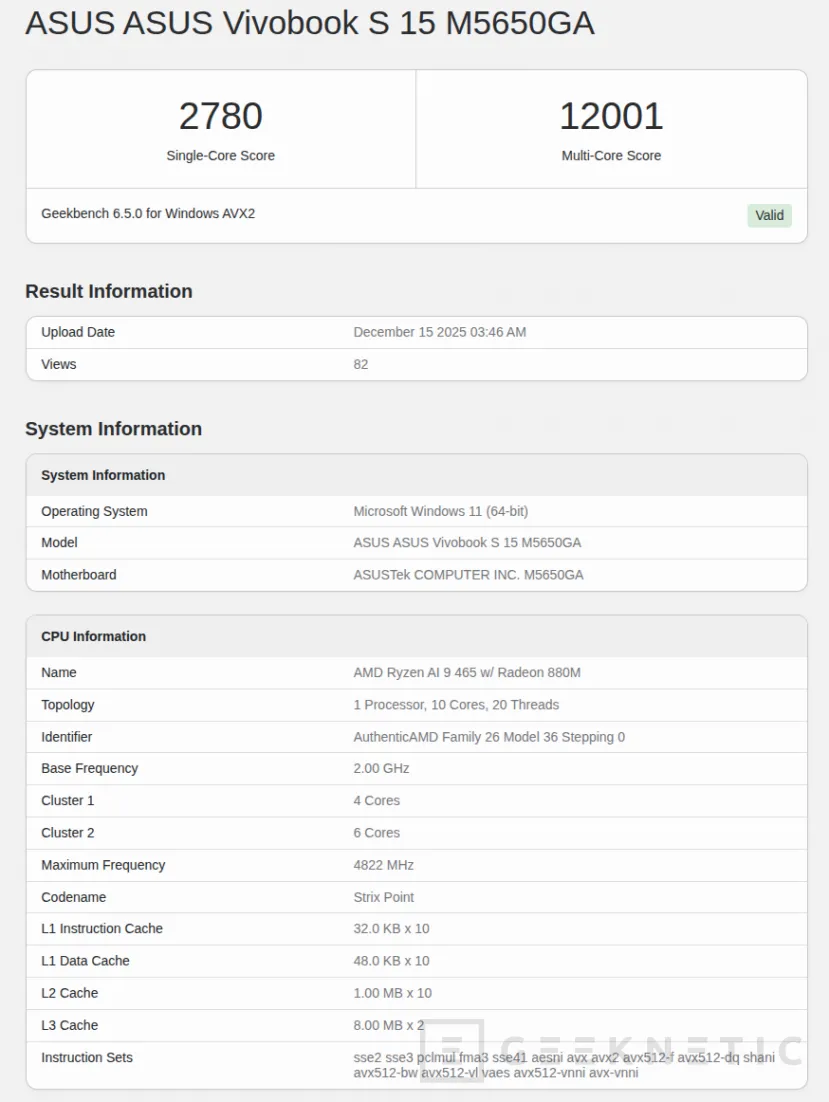 Geeknetic El AMD Ryzen AI 9 465 aparece en pruebas de rendimiento con una mejora de potencia casi inapreciable 1