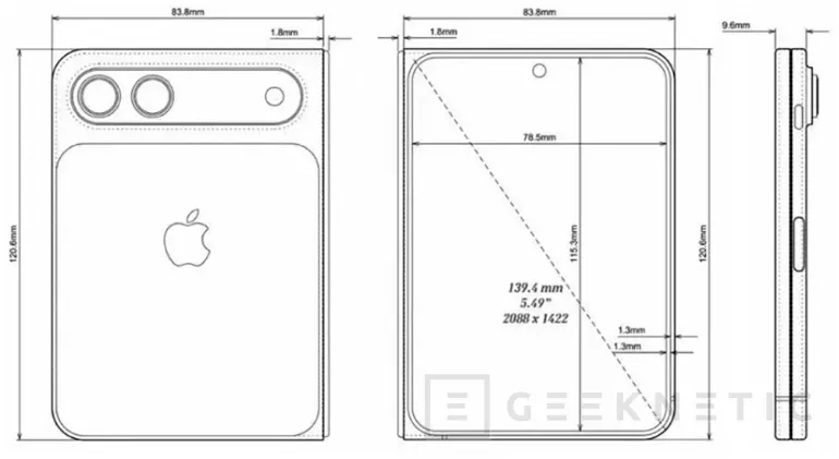Geeknetic Primero, se filtraron unos CAD del supuesto iPhone plegable. Luego, alguien hizo una maqueta que anticipa su diseño 1