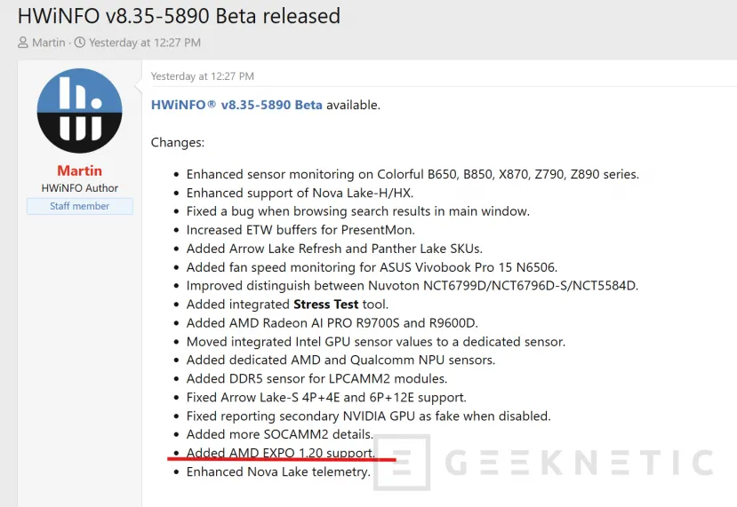 Geeknetic AMD presentará los perfiles EXPO 1.2, mayor rendimiento y velocidades más altas con compatibilidad para CUDIMM 1