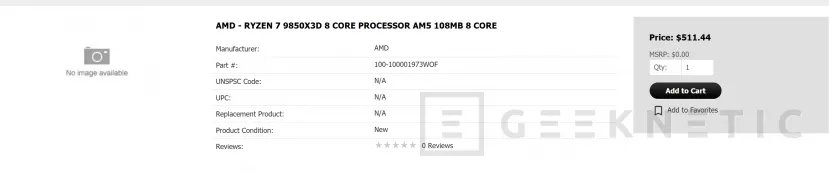 Geeknetic Nuevas filtraciones sitúan el precio del AMD Ryzen 7 9850X3D sobre los 499 dólares 1