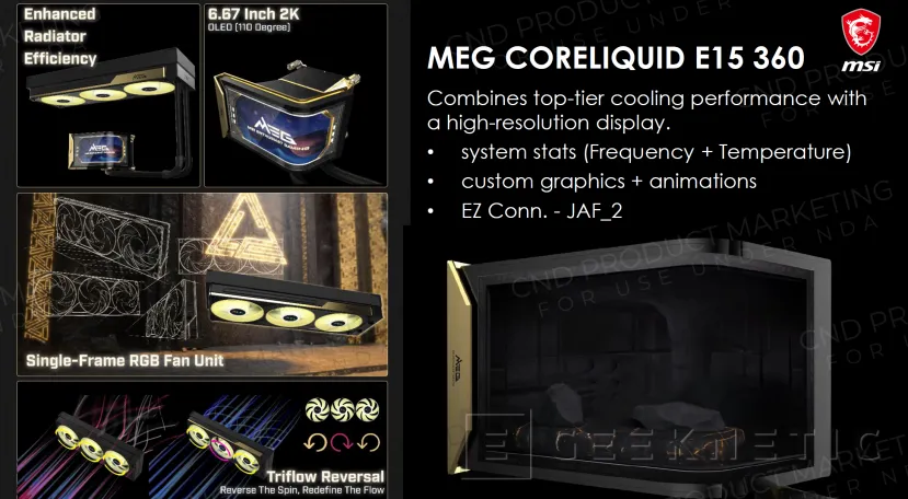 Geeknetic MSI MEG CORELIQUID E15 360: Refrigeración líquida con pantalla AMOLED curvada de 6,67 pulgadas 1