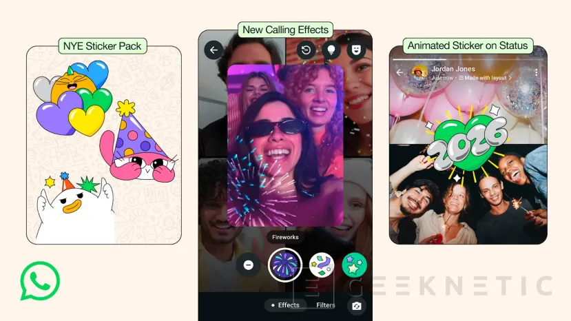 Geeknetic WhatsApp se actualiza para mostrar efectos y sticker para la entrada del año nuevo 1