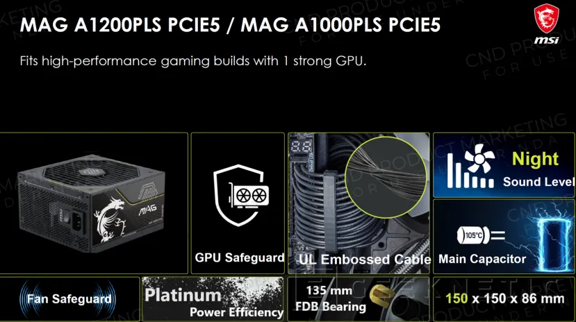 Geeknetic Tecnología SAFEGUARD+ y eficiencia TITANIUM en las nuevas fuentes de alimentación de alto rendimiento de MSI 5