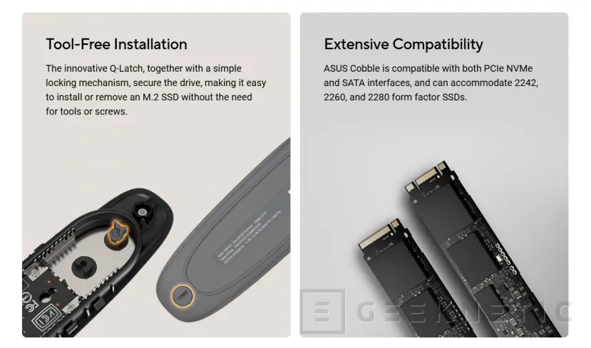 Geeknetic ASUS ha presentado la carcasa para discos SSD Cobble con resistencia IP55 2