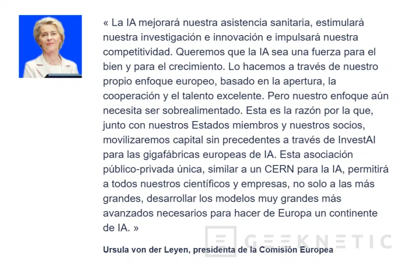 Geeknetic La Unión Europea lanza InvestAI: 200.000 millones de euros para potenciar el desarrollo de la Inteligencia Artificial 1