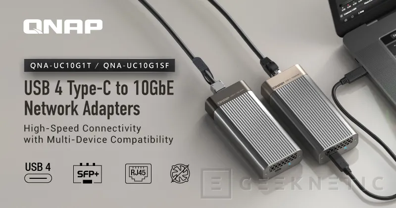 Geeknetic Nuevos adaptadores QNAP para redes de 10 Gbps que se conectan al USB4 o Thunderbolt 3/4 1