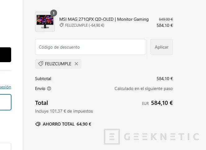 Geeknetic Llévate un monitor MSI con tecnología QD-OLED por solo 584,10 euros directamente desde su tienda online 1